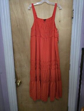 TorridWomen's Sleeveless Tiered Red/ Orange Maxi Dress